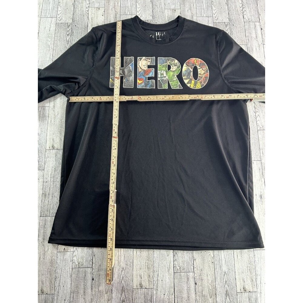 Justice League Men’s XL Black Long Sleeve T-Shirt Superhero Comic Graphic‎ Tee
